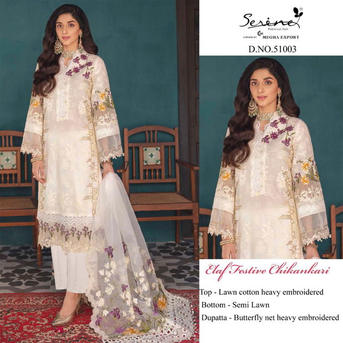 Serene Elaf Festive Chikankari Ethnic Wear Cotton Pakistani Salwar Kameez Collection